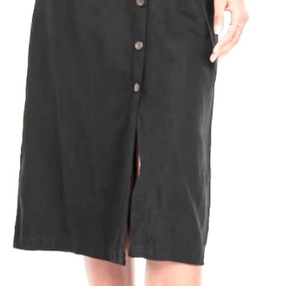NWT Old Navy Linen-Blend Button-Front Black Midi Dress Size‎ M - Picture 5 of 14